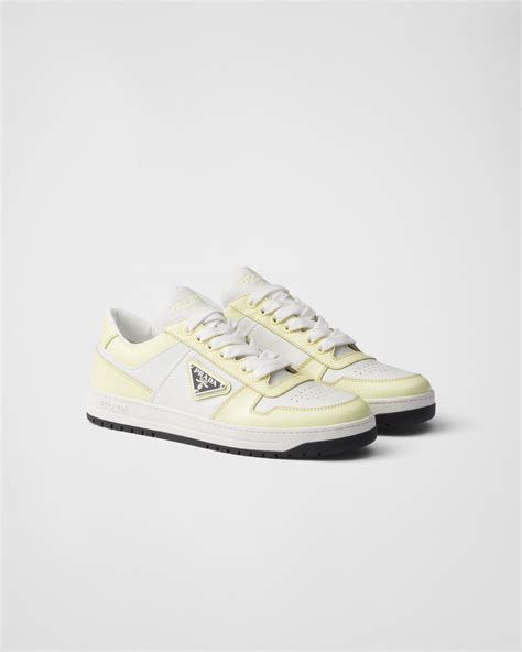 prada court sneakers|White/daffodil Yellow Downtown Leather Sneakers.